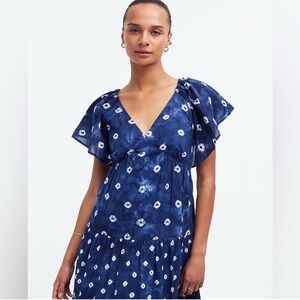Madewell Tie-Back Flutter-Sleeve
Tiered Midi Dress size 10